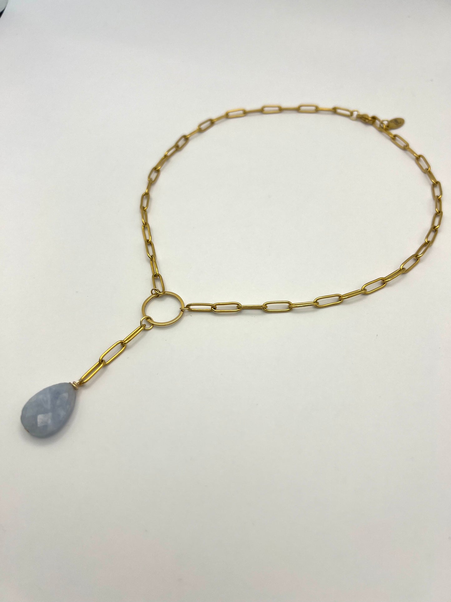 Paperclip Choker Aquamarine