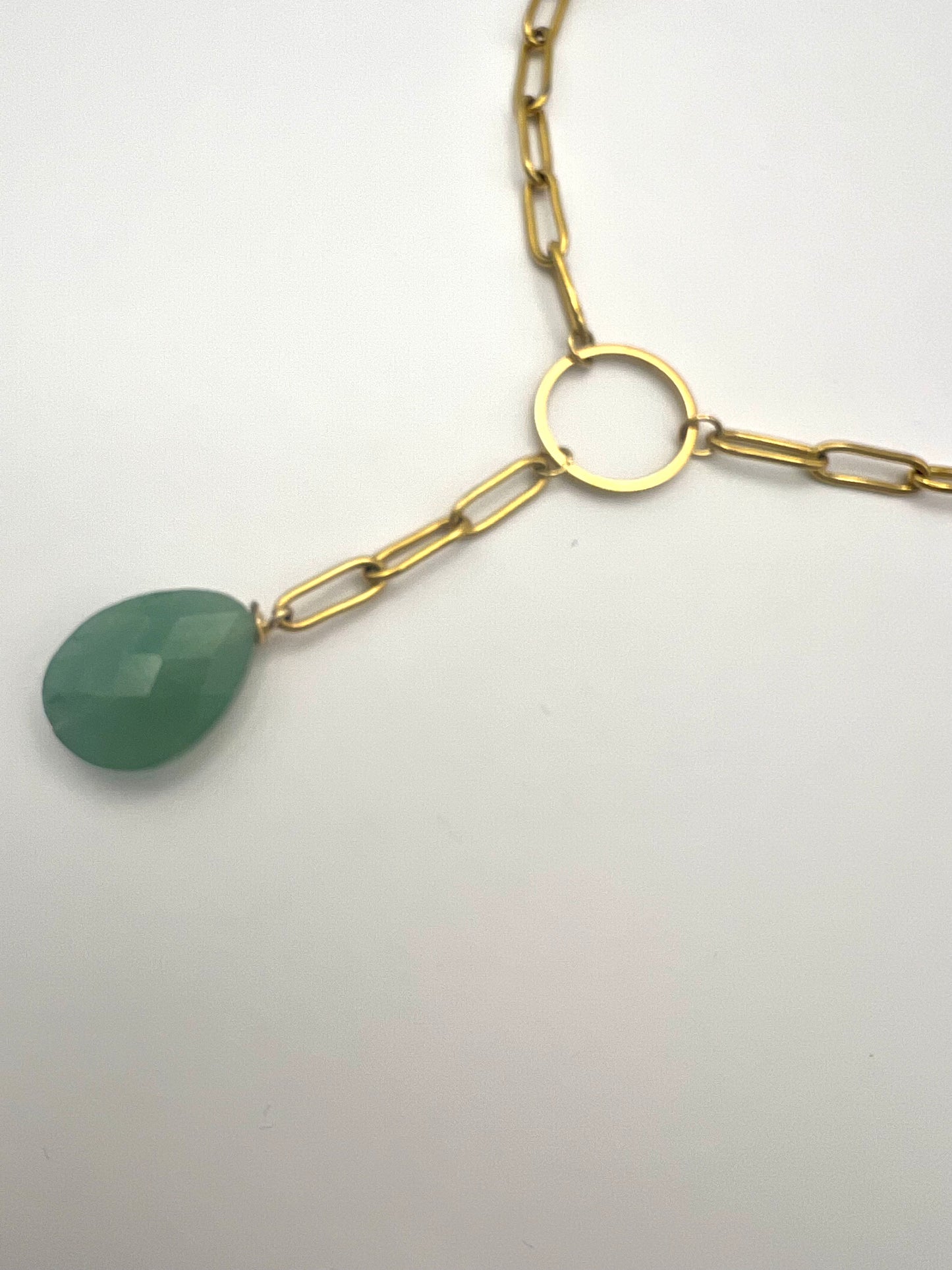 Paperclip Choker Aventurine Green