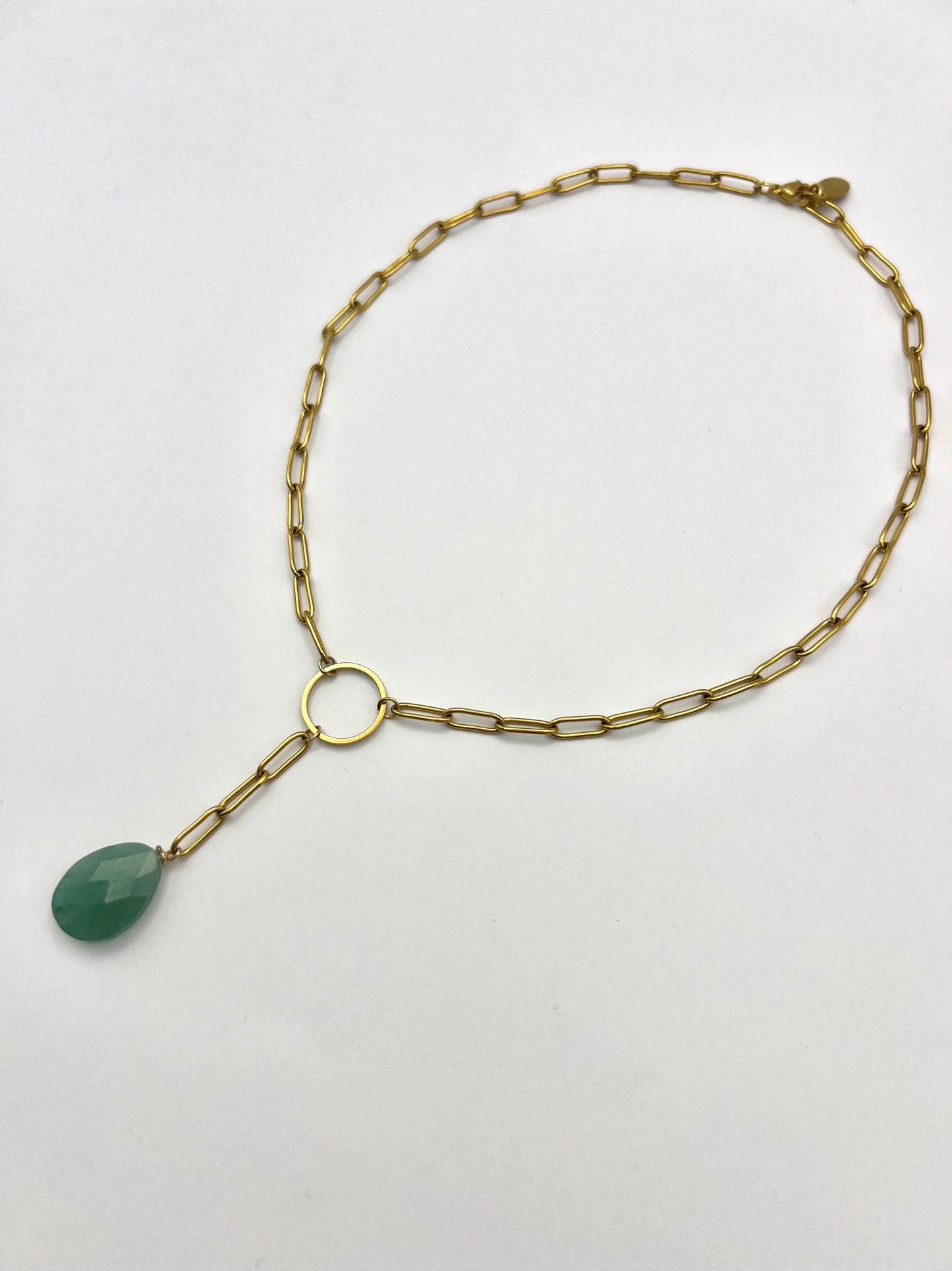 Paperclip Choker Aventurine Green