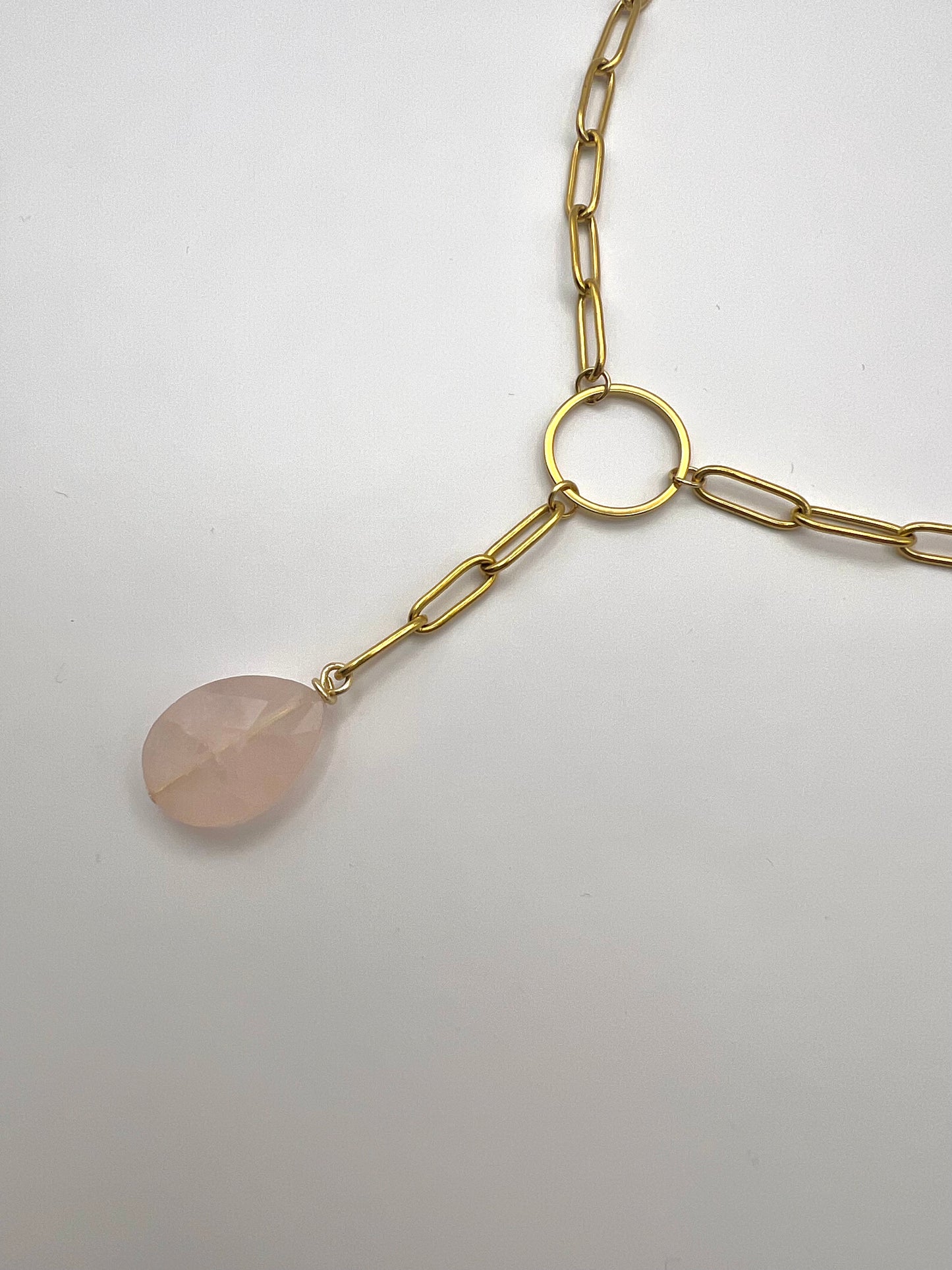 Paperclip Choker Rose Quartz