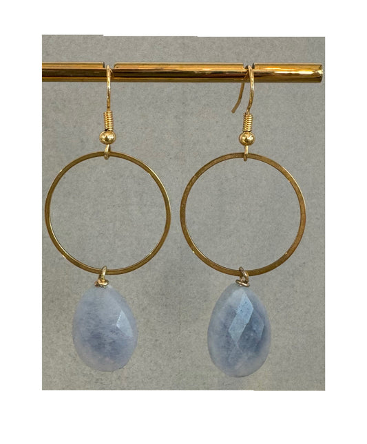 Hoop with Aquamarine