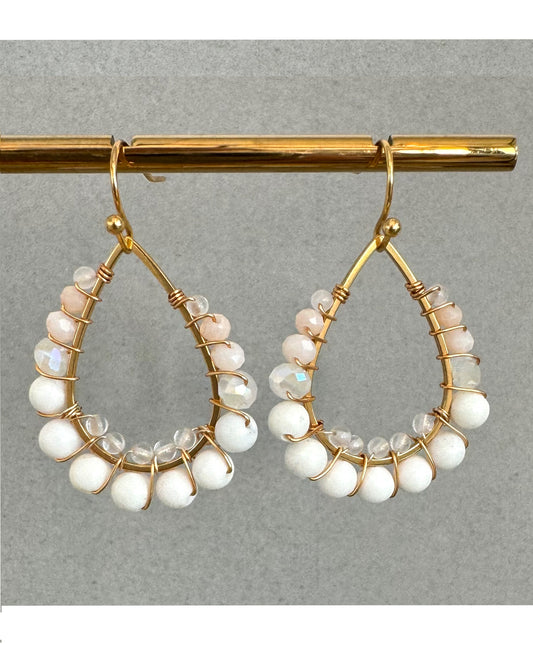 Drop earring White Turquoise